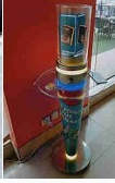 Illuminated cylindrical display stand